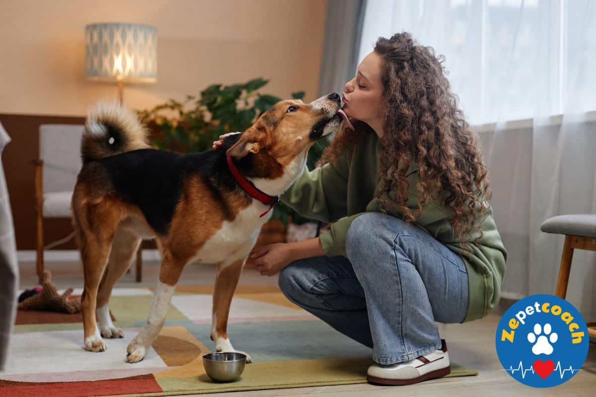 chien qui lèche le visage