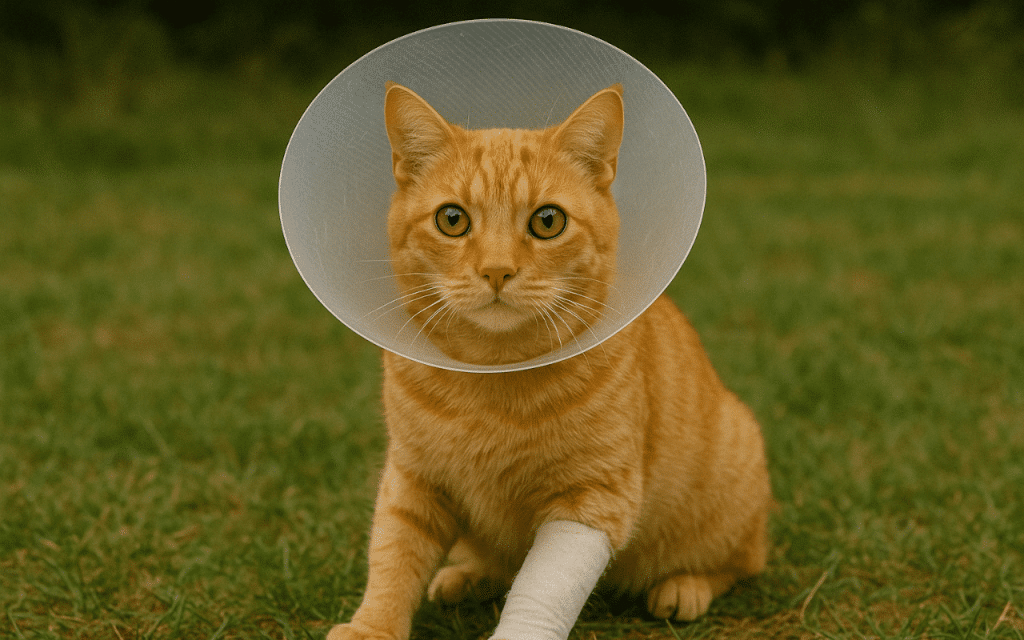 collerette chat blessé