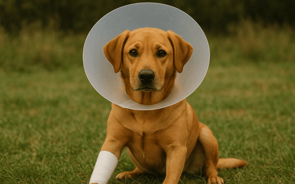 collerette chien blessé