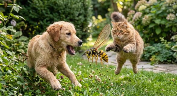 chien chat le risque d'avaler un insecte