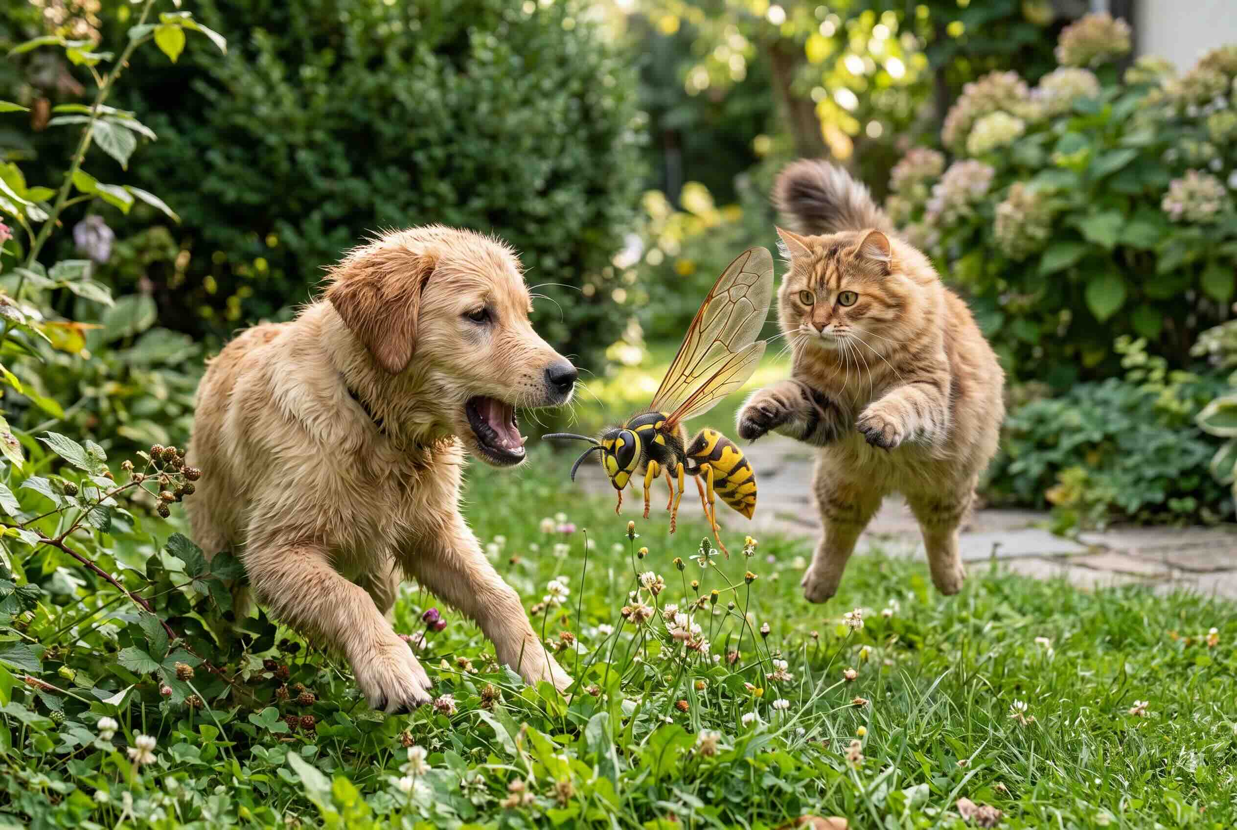 chien chat le risque d'avaler un insecte