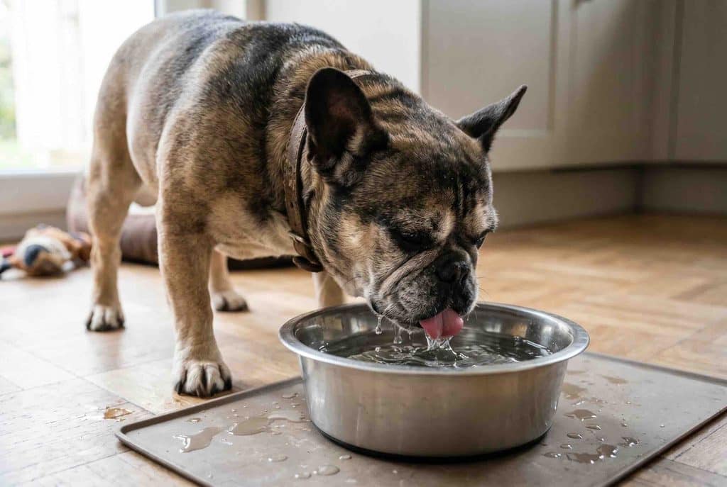 Chien Bouledogue boit beaucoup syndrome de Cushing